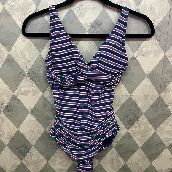 Niptuck Swim Red, White & Blue One Piece Swimsuit - Picture 1 of 5